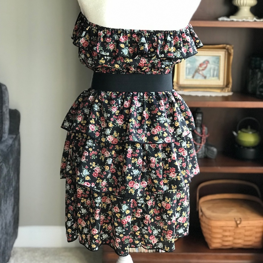 Deb Ruffled Strapless Floral Sundress Large - Picture 3 of 8